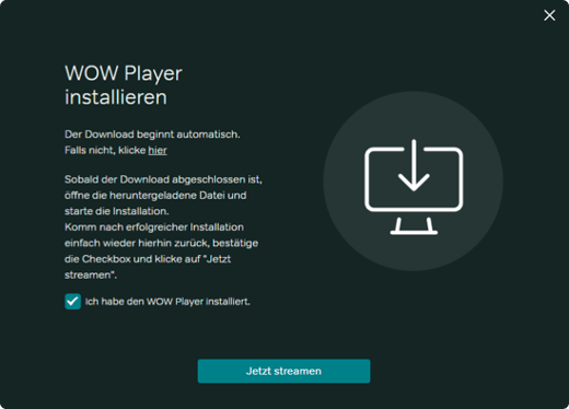 WOW Player installieren - Schritt 4
