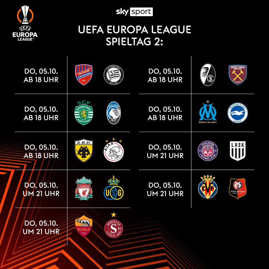 Die UEFA Europa League live streamen mit Sky X